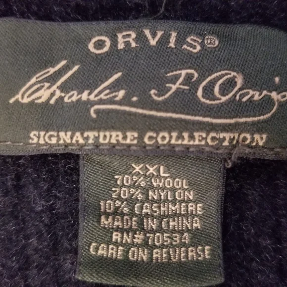 Orvis Men's Black Sweater Vest Size XXL - Picture 6 of 6